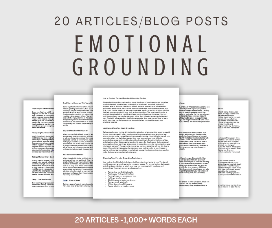 20 'Emotional Grounding' Articles