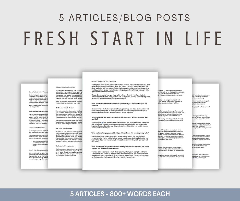 Fresh Start Articles | PLR Minis