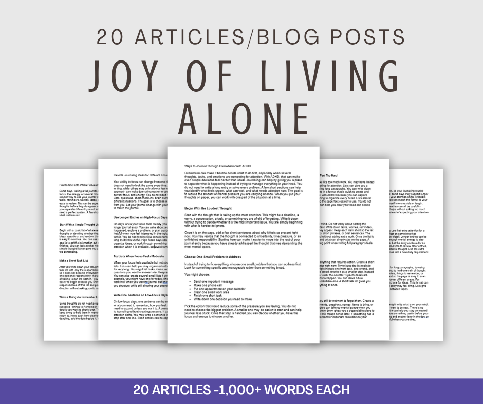 20 'Joy of Living Alone' Articles