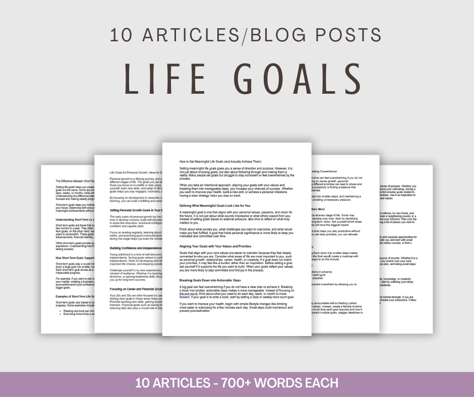 Life Goals | 10 Articles/Blog Posts