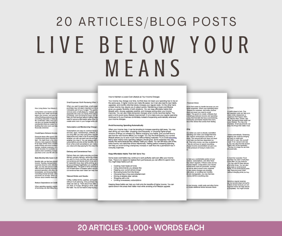 20 'Live Below Your Means' Articles