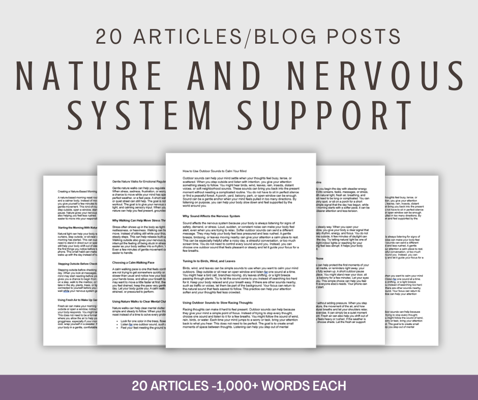 20 'Nature and Nervous System Support' Articles