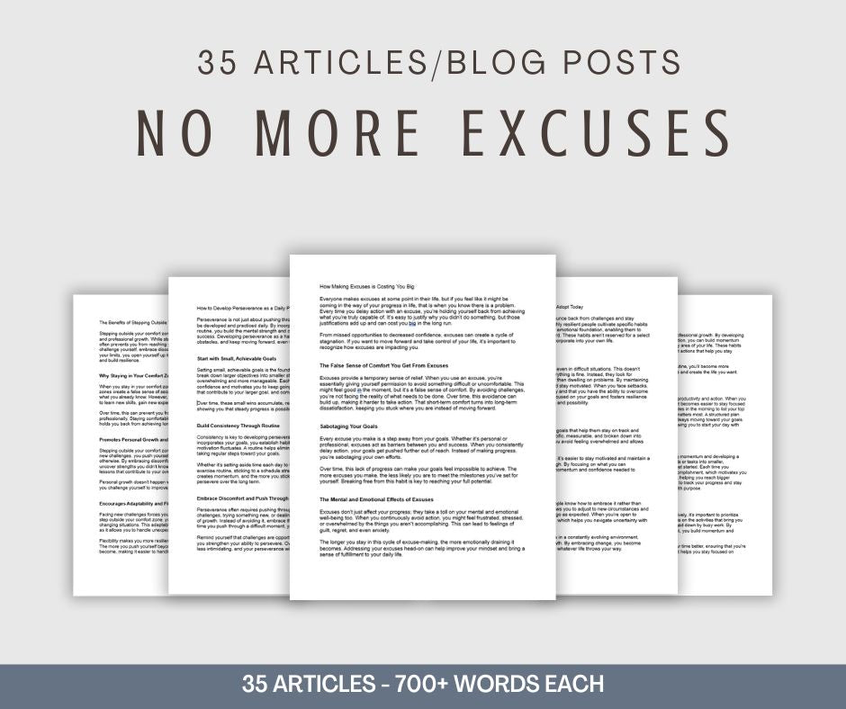35 'No More Excuses' Articles
