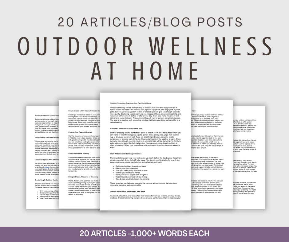 20 'Outdoor Wellness at Home' Articles