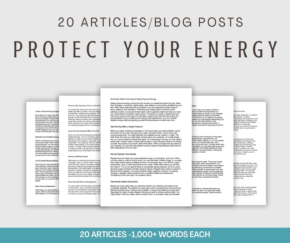 20 'Protect Your Energy' Articles