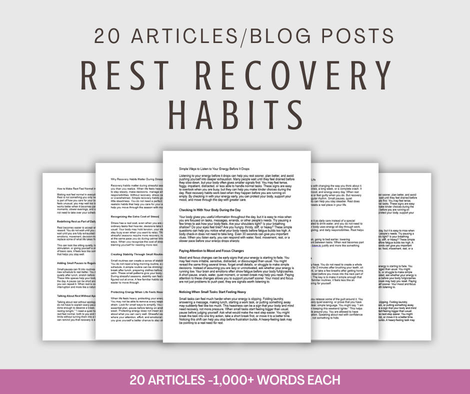 20 'Rest Recovery Habits' Articles