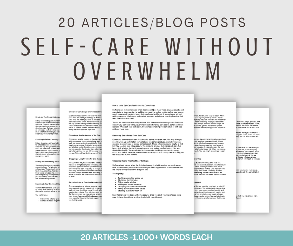 20 'Self-Care Without Overwhelm' Articles