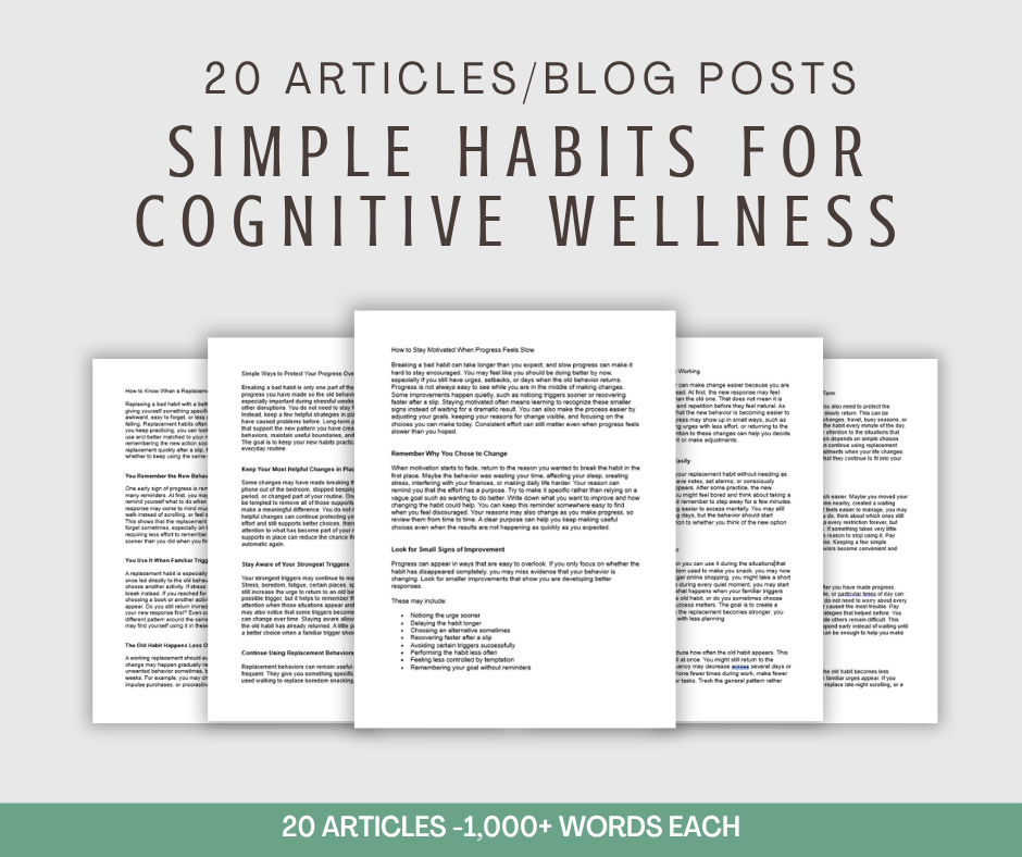 20 'Simple Habits For Cognitive Wellness' Articles
