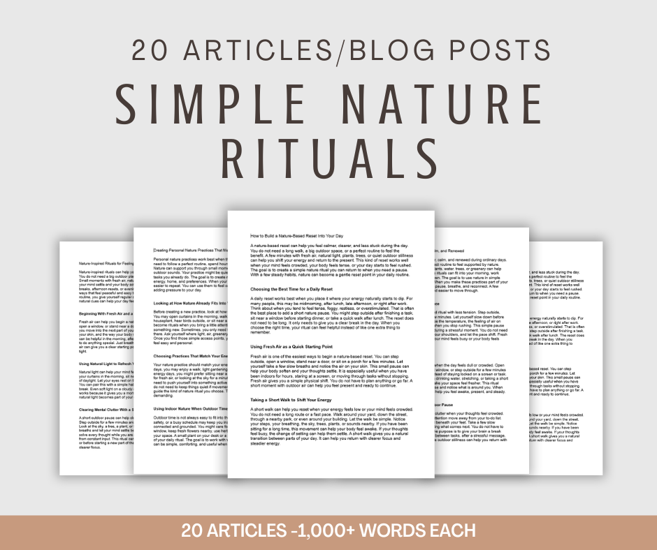 20 'Simple Nature Rituals' Articles