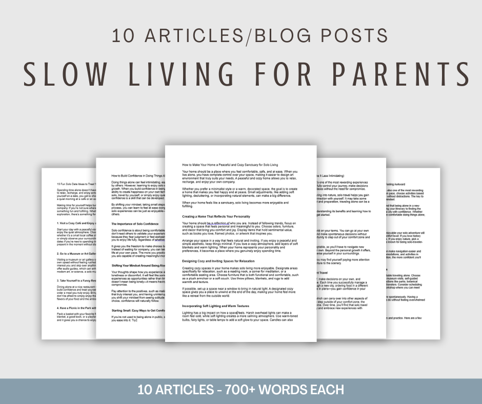 Slow Living For Parents | 10 Articles/Blog Posts