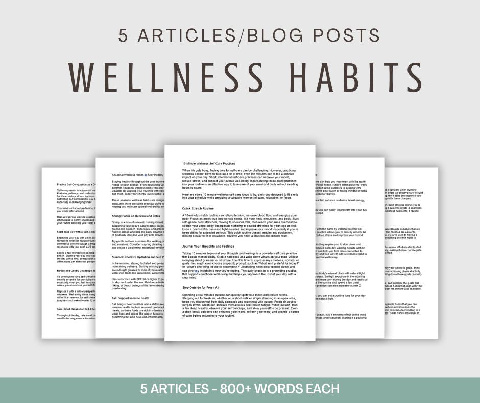 Wellness Habits Articles | PLR Minis