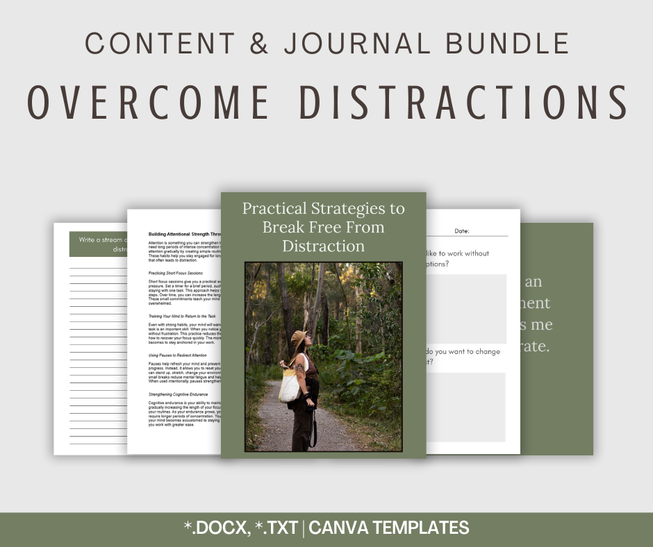 Overcoming Distractions | Content & Journal Bundle
