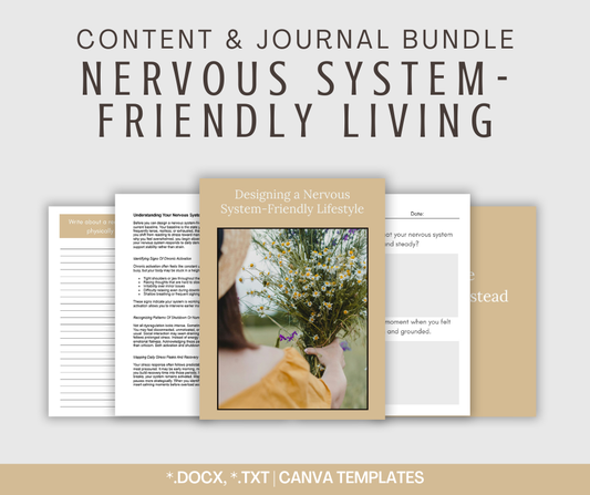Nervous System-Friendly Living Bundle | Content & Journal Bundle