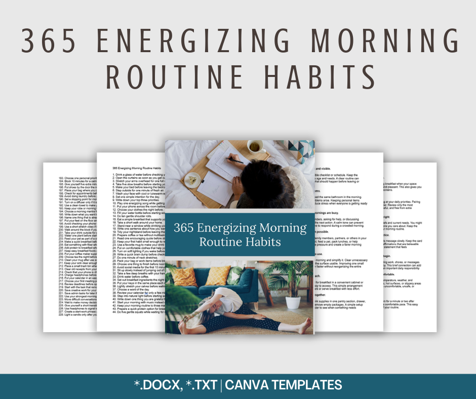 365 Energizing Morning Routine Habits | Content Bundle