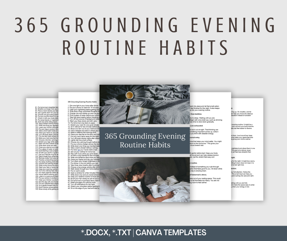 365 Grounding Evening Routine Habits | Content Bundle