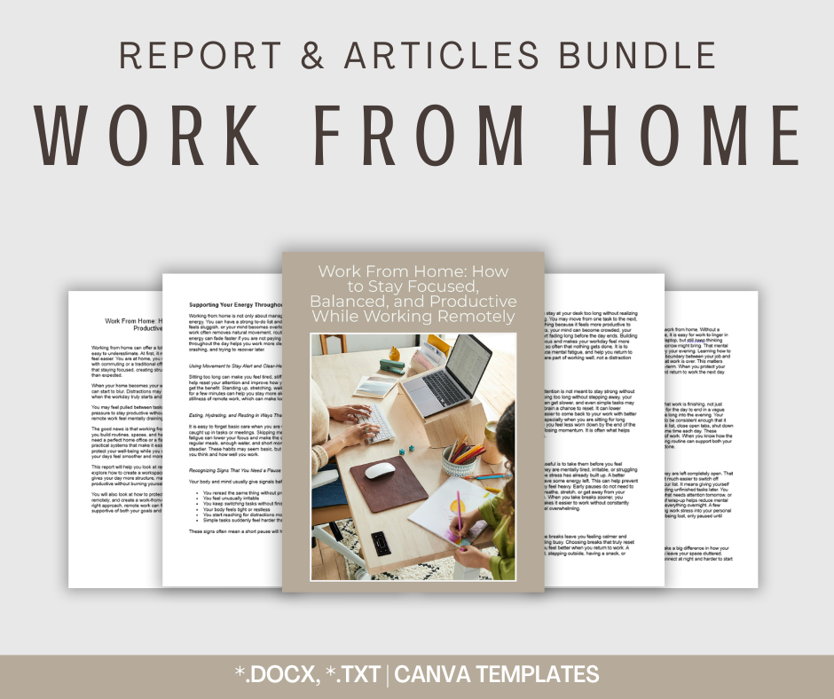 Work From Home | Report & Articles Bundle