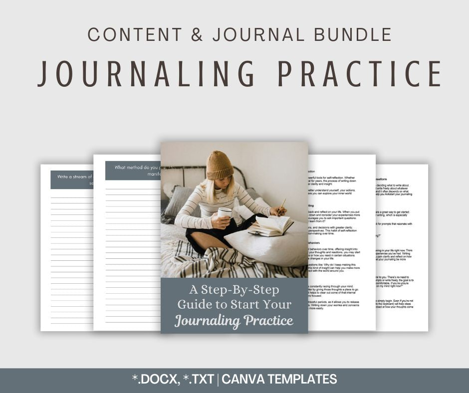 Journaling Practice For Beginners | Content & Journal Bundle