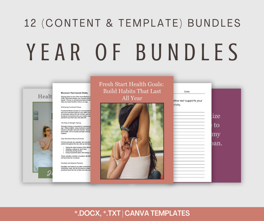Year of Health and Wellness Bundles | 12 Bundles