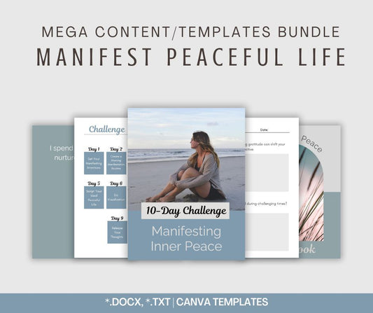Manifest a Peaceful Life | MEGA Content and Templates Bundle