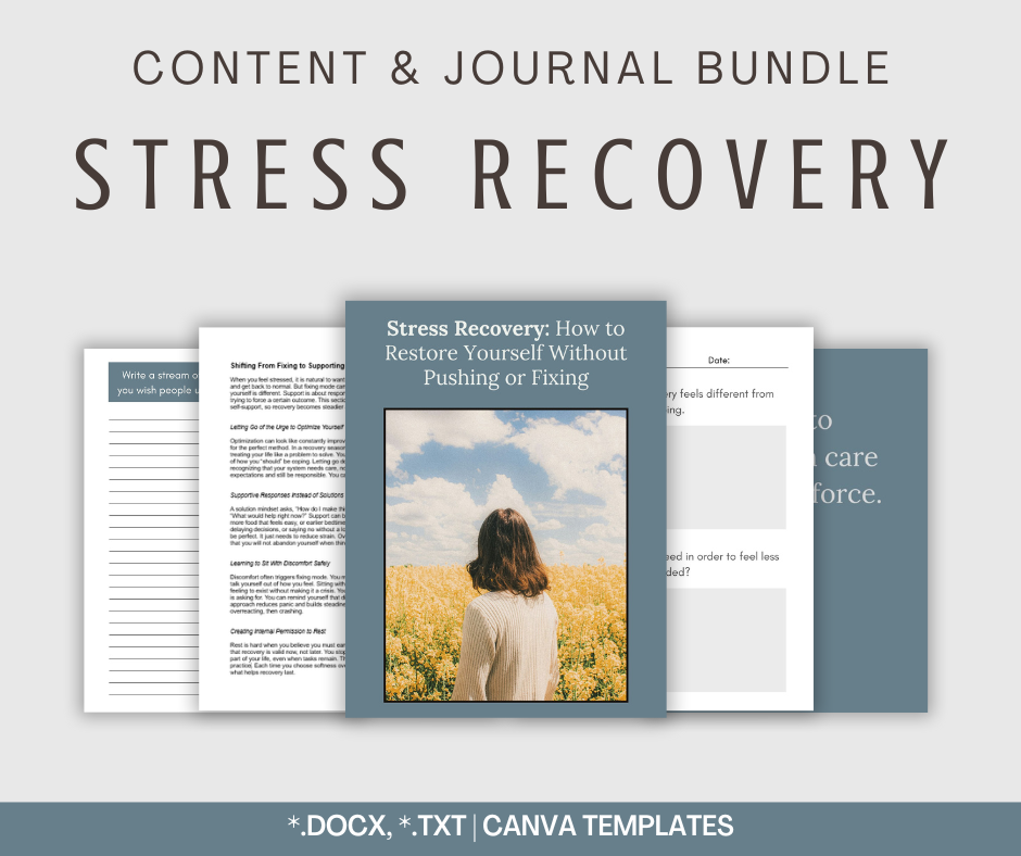 Stress Recovery | Content & Journal Bundle