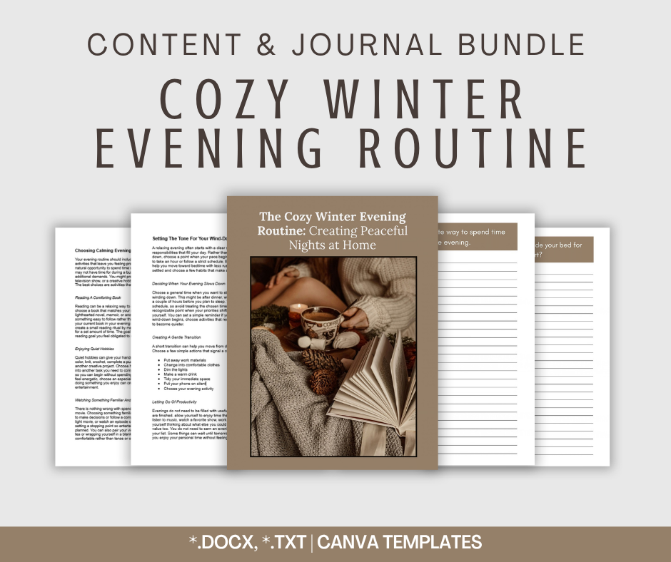 Cozy Winter Evening Routine | Content & Journal Bundle