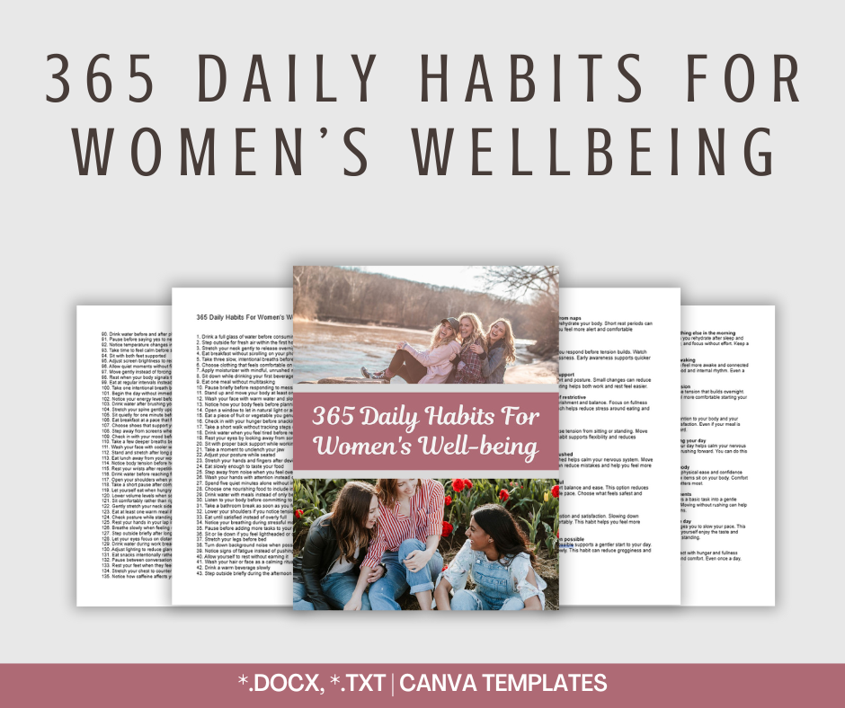 365 Daily Habits For Women's Wellbeing | Content Bundle