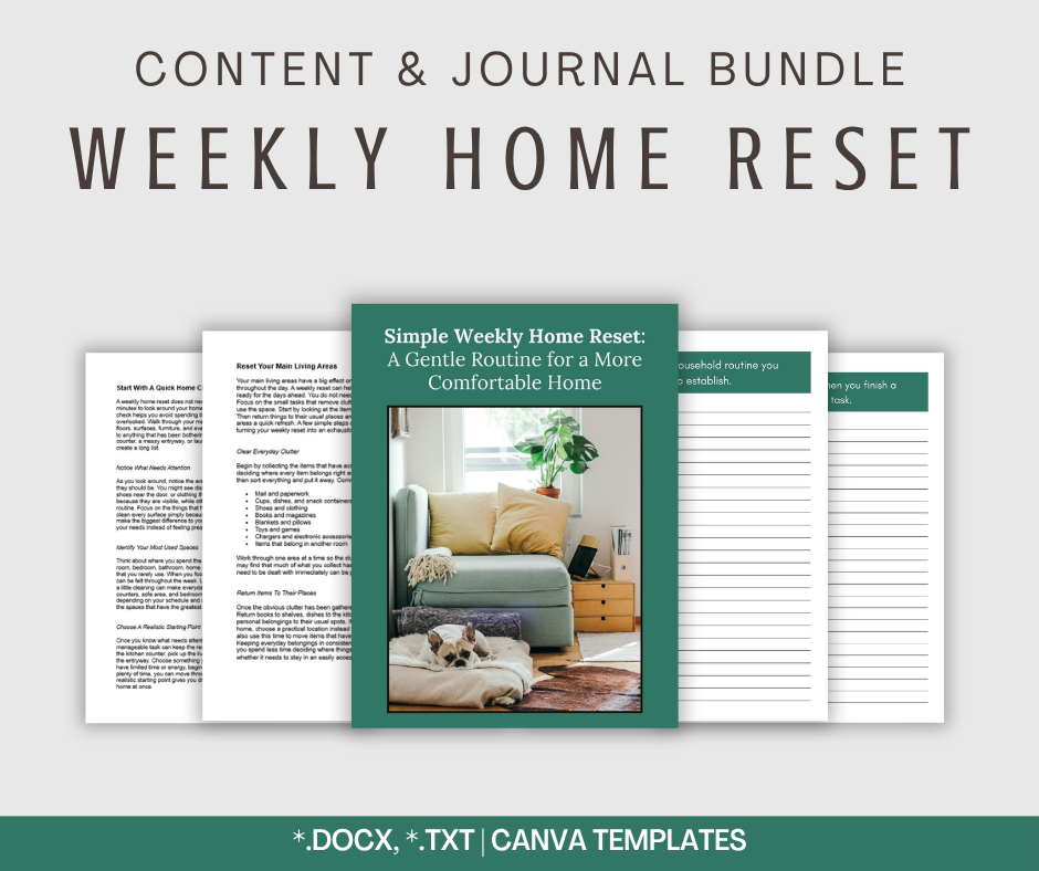 Weekly Home Reset | Content & Journal Bundle