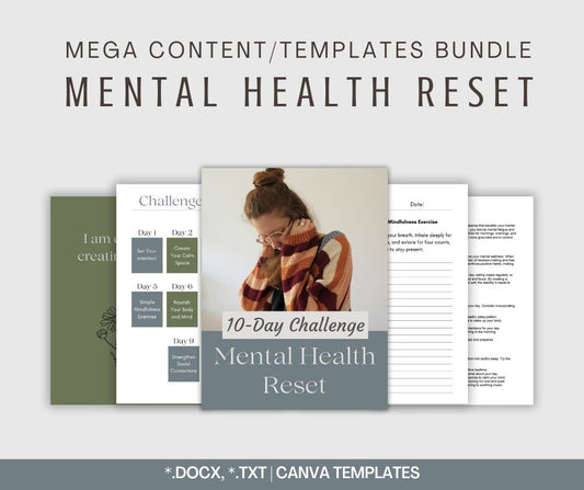 Mental Health Reset | MEGA Content and Templates Bundle