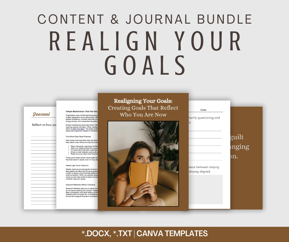 Realigning Your Goals | Content & Journal Bundle