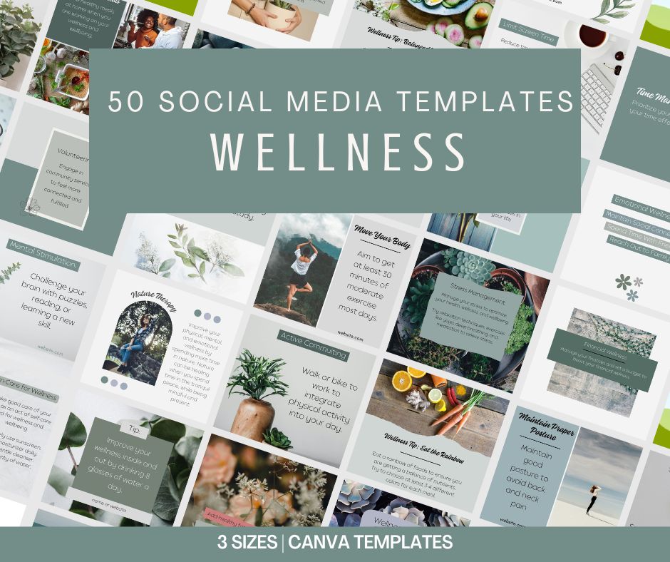 Wellness Social Media Templates | Canva Templates