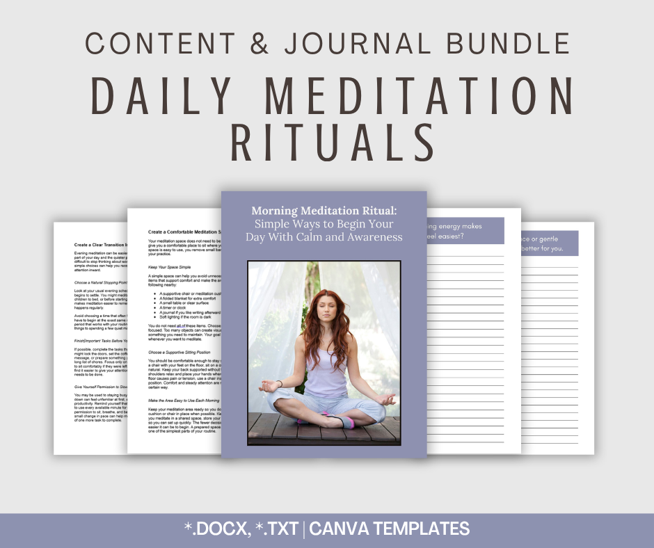 Daily Meditation Rituals | Content & Journal Bundle