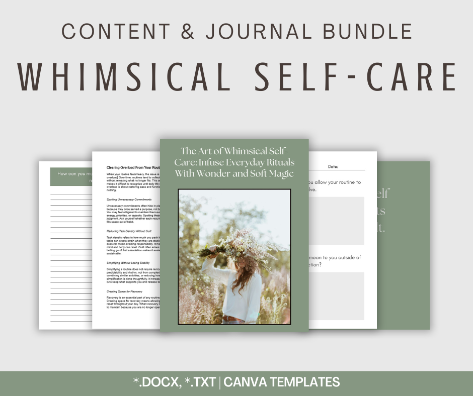Whimsical Self-Care | Content & Journal Bundle