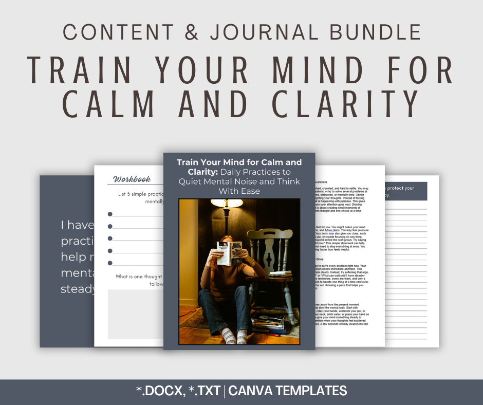 Train Your Mind For Calm and Clarity | Content & Journal Bundle