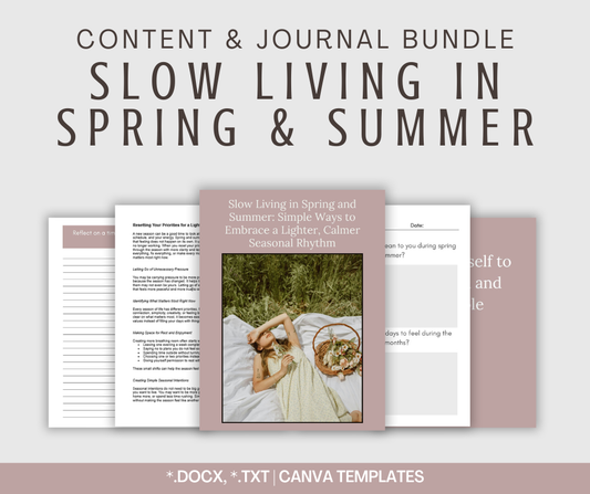 Slow Living in Spring and Summer | Content & Journal Bundle