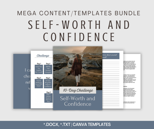 Self-Worth and Confidence | MEGA Content and Templates Bundle