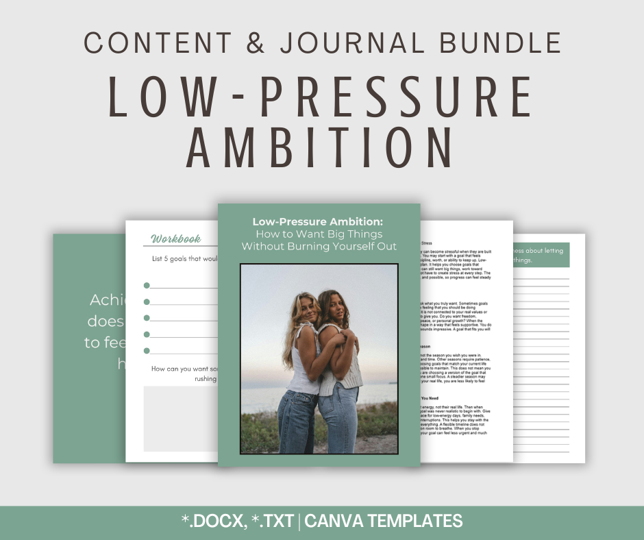 Low-Pressure Ambition | Content & Journal Bundle