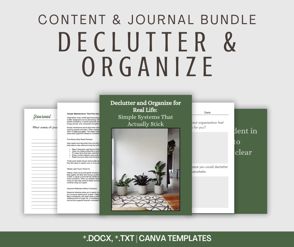 Declutter and Organize | Content & Journal Bundle