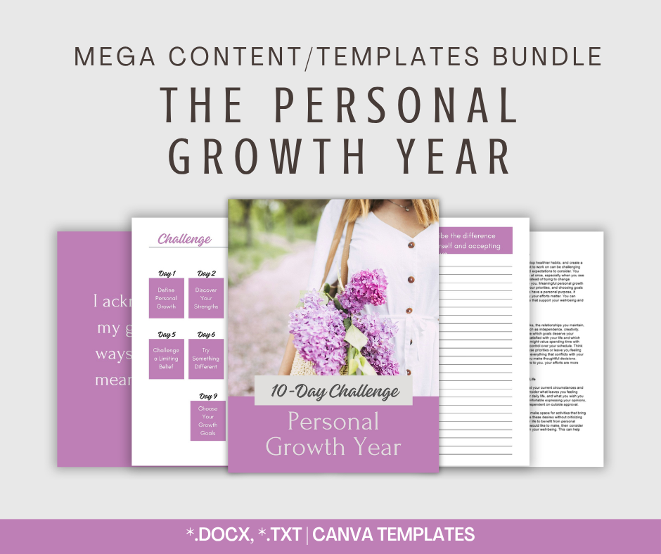 The Personal Growth Year | MEGA Content and Templates Bundle