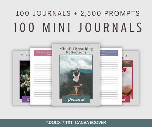 100 Mini Journals | Journal and Prompts Bundle