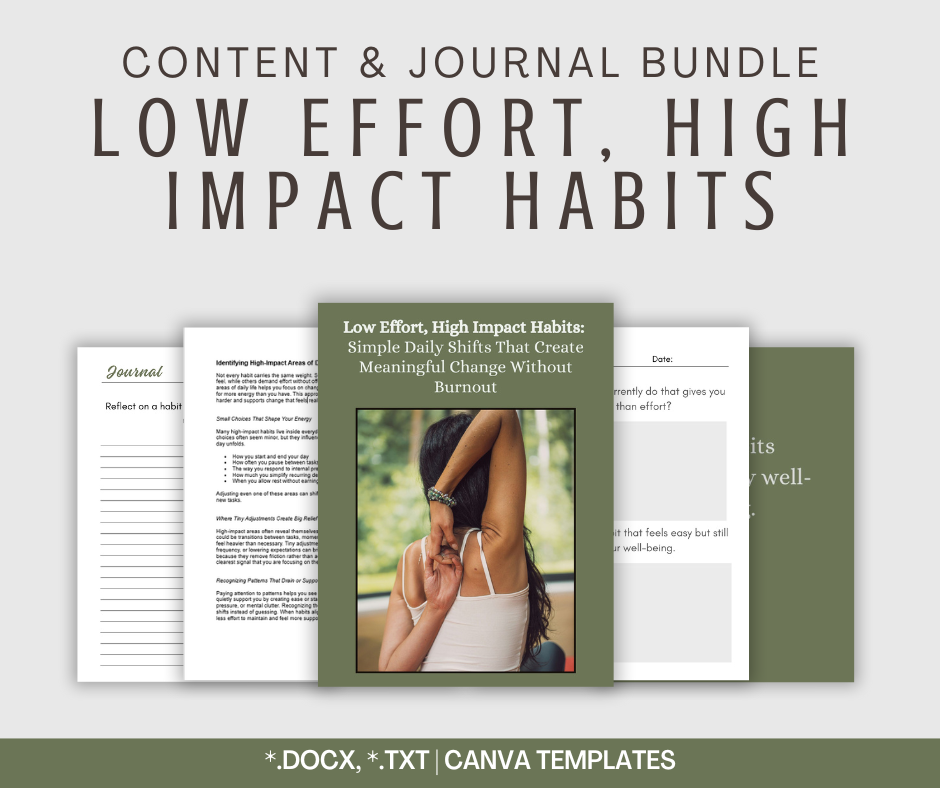 Low Effort, High Impact Habits | Content & Journal Bundle