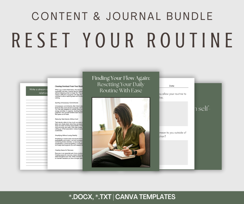 Reset Your Routine | Content & Journal Bundle