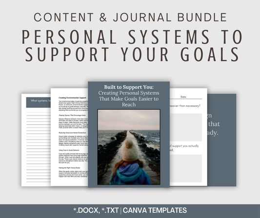 Personal Systems to Support Your Goals | Content & Journal Bundle