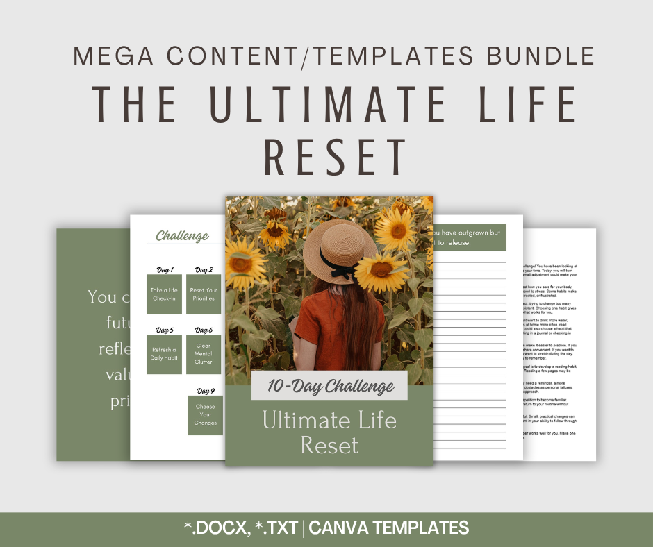 The Ultimate Life Reset | MEGA Content and Templates Bundle