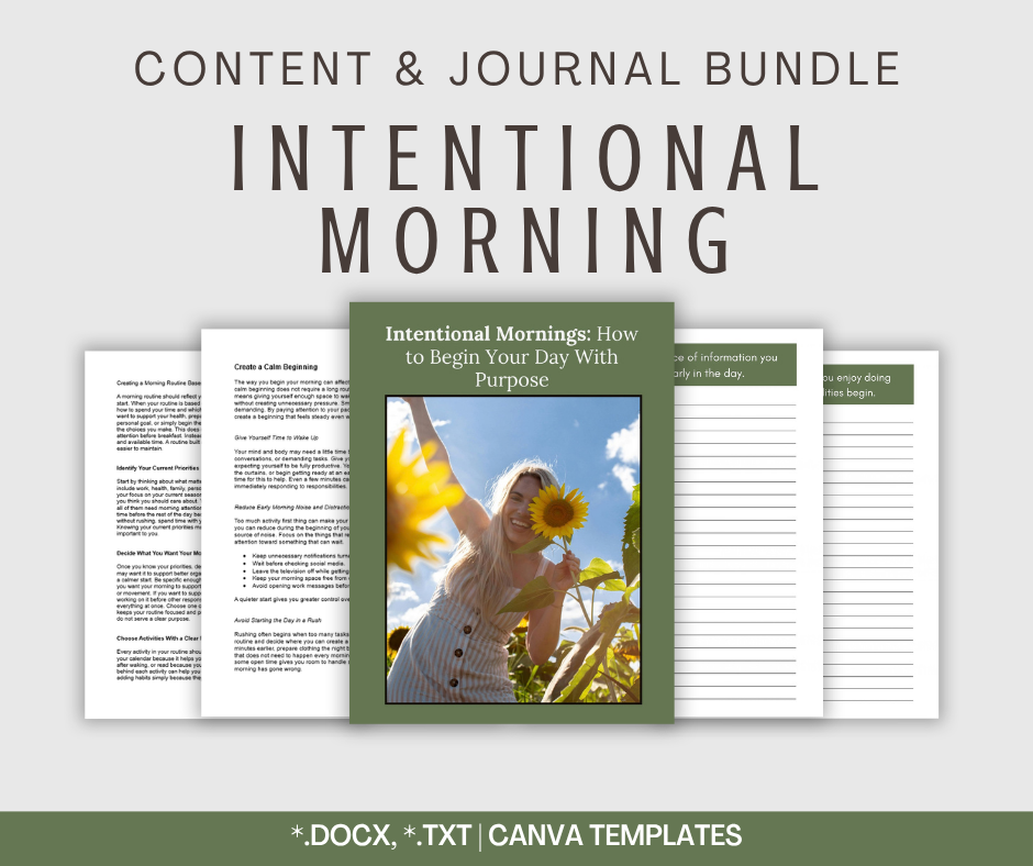 Intentional Morning | Content & Journal Bundle