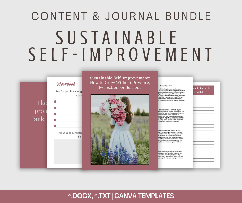 Sustainable Self-Improvement | Content & Journal Bundle
