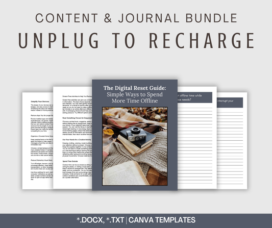 Unplug to Recharge | Content & Journal Bundle