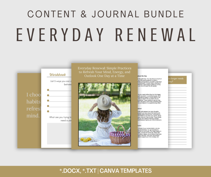 Everyday Renewal | Content & Journal Bundle – Happy Healthy Content