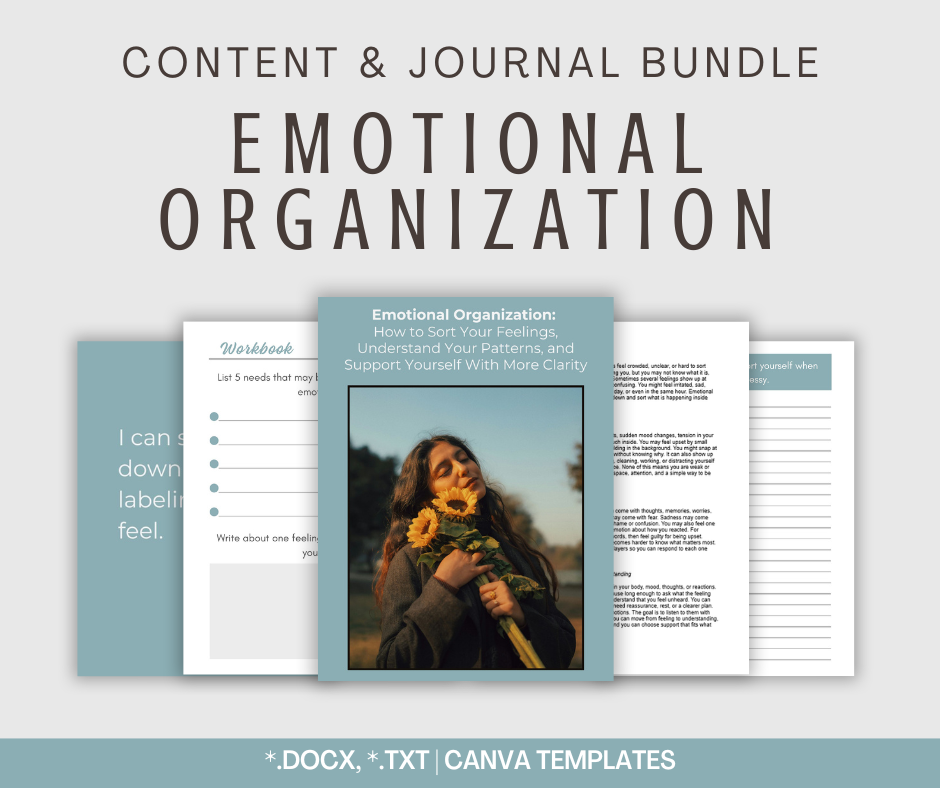 Emotional Organization | Content & Journal Bundle