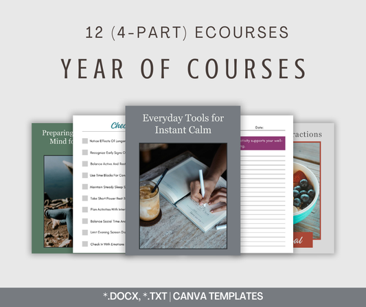 Year of Health and Wellness 4-Part eCourses | 12 eCourses