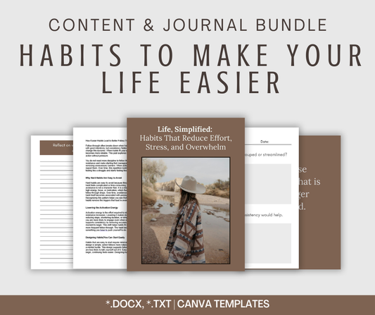 Habits to Make Your Life Easier | Content & Journal Bundle